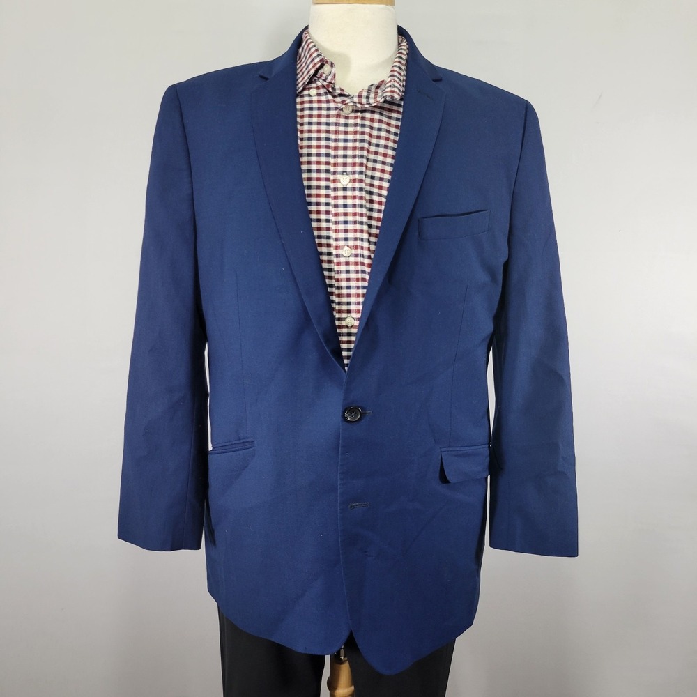 Kenneth Cole Men's Sport Coat Blazer Two Button Navy Blue 46L